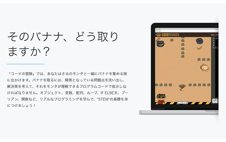 コードモンキー公式サイトの挿入画像