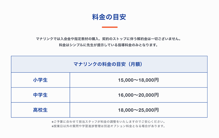 マナリンク公式サイトの挿入画像